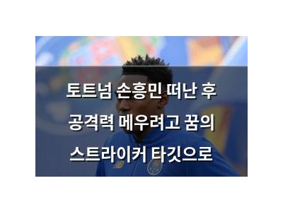 토트넘 손흥민 떠난 후 공격력 메우려고 꿈의 스트라이커 타깃으로