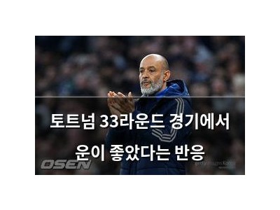 토트넘 33라운드 경기에서 운이 좋았다는 반응