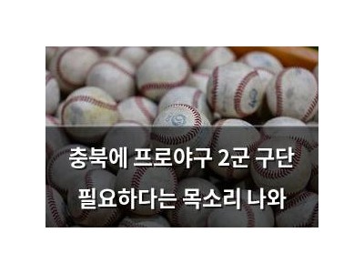 충북에 프로야구 2군 구단 필요하다는 목소리 나와