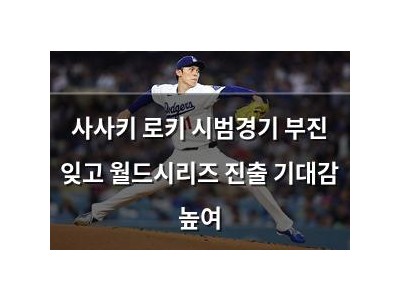 사사키 로키 시범경기 부진 잊고 월드시리즈 진출 기대감 높여