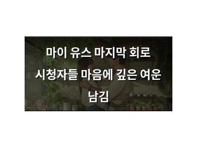 마이 유스 마지막 회로 시청자들 마음에 깊은 여운 남김