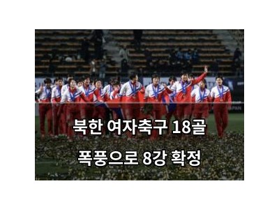 북한 여자축구 18골 폭풍으로 8강 확정